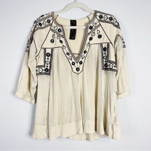 New Romantics by Free People - Cream Embroidered Blouse - Picture 3 of 7